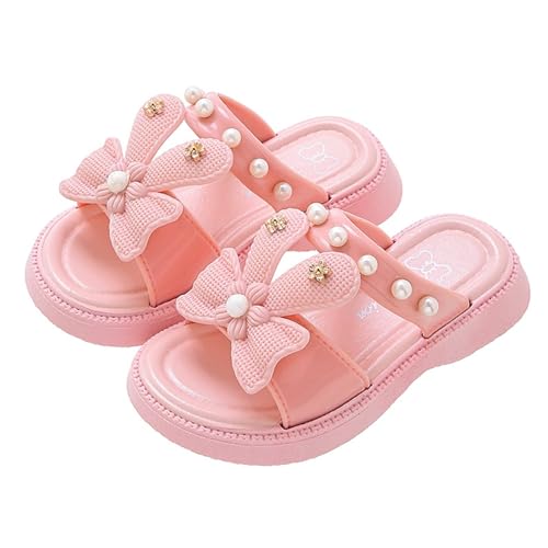 Sommer leichte weiche Unterseite atmungsaktive Fliege Pearlr Mädchen Mode Strand Slipper Warme Hausschuhe Damen (Pink, 32 Big Kids) von Generic