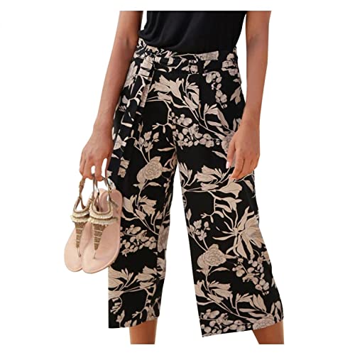 Sommerhose Damen Leicht Strandhose Damen Haremshose Bequem Stoffhose Sommer Freizeithose Luftige Loose Boho Strand Hosen Schlupfhose Strandhosen Schlafanzughose Bunte Lang Hose von Generic