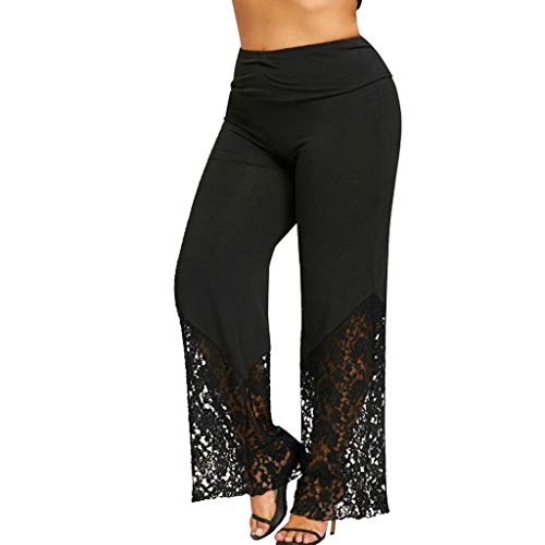 Sommerhosen Damen Leicht Sportbein Frauen Hosen Breite Größe Lose Spitze Lässig Plus Leggings Plus Größe Hosen Kosmetik Kittel Damen L-5XL von Generic