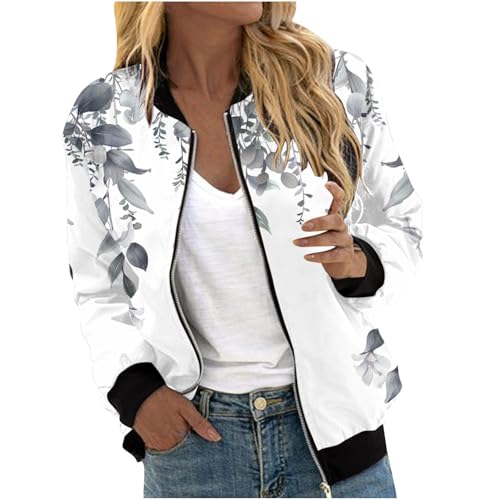 Sommerjacke Damen Elegant Damen Lederjacke Schwarz Sweatjacke Damen Grau Dünne Sommerjacke Damen Blazer Sportlich Elegant Damen Jeans Jacke Kurze Damen von Generic