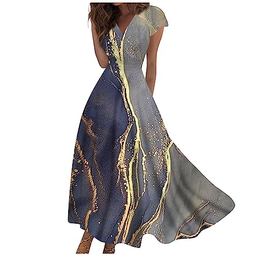 Sommerkleid Damen, Abendkleid Lang Tunika Damen Sommer Strand Abendkleid Grün Ballkleider Damen Lang Prinzessin Sommerkleid Damen Schwarz Lange+Abendkleider Hippie Kleid (A21,XL) von Generic
