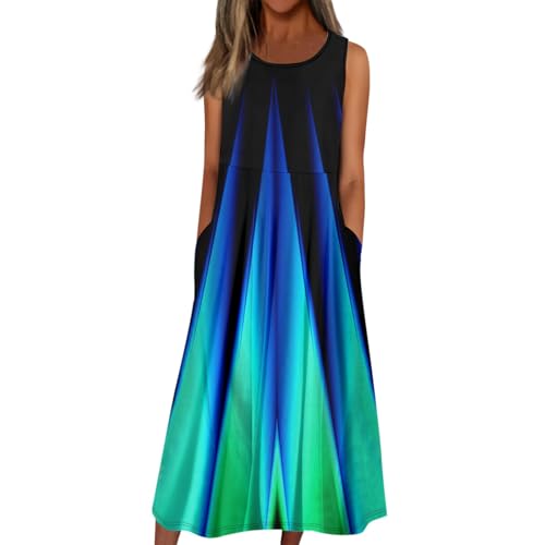 Sommerkleid Damen, Damen Kleider Sommer Tunika Kleid Sommerkleid Knielang Sommerkleid 2 In 1 Kaftan Tunika Kleid Strandkleid Bleistiftkleid Damen Elegant Kleider Kurz Festlich (A01,S) von Generic