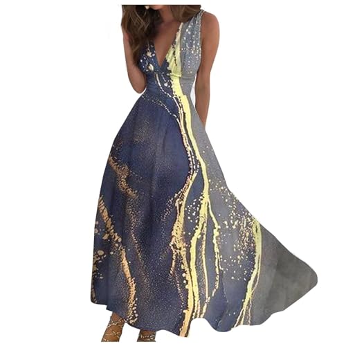 Sommerkleid Damen, Elegant Schicke Strandkleider Leicht Luftig Ärmelloses V-Ausschnitt Maxikleid 3D Druck Lockerer Freizeitkleid Damen Casual Strandkleid Teenager Mädchen Festlich Kleider Sommerkleid Damen, Elegant Schicke Strandkleider Leicht Luftig Ärmelloses V-Ausschnitt Maxikleid 3D Druck Lockerer Freizeitkleid Damen Casual Strandkleid Teenager Mädchen Festlich Kleider von Generic