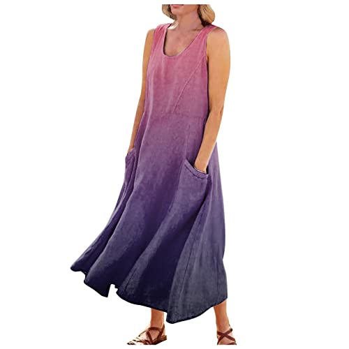 Sommerkleid Damen, Sommerkleid Damen Leicht BH Rückenfreies Kleid Summer Dress Long Curvy Kleider Damen Kleid Mit Spitze Cut Out Sommer Knielang Kurz Rotes Lang Kleid Mit Schlitz (A01,XXL) von Generic