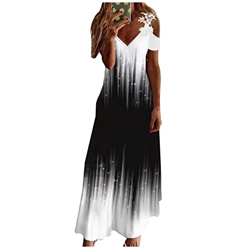 Sommerkleid Damen, Strandkleid Damen Kleid Boho Sommerkleidung Rock Damen Knielang Kleider Kurz Sweatshirtkleid Strand Kleid Sommer Sommerkleid Langarm Overall Sommerkleid Damen (A25,S) von Generic