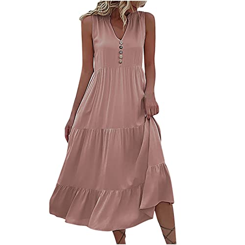 Sommerkleid Damen Boho Strandkleid,Summer Kleine Schwarze,Weites Kleid,Sommerkleid Edel,Sommerkleid Lang Damen,Kleid Abschlussball,Dirndl Kleid von Generic