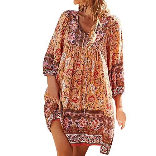Sommerkleid Damen Knielang Elegant Boho Blumenkleid Sommerkleid Strandkleider Midi Kurz Sommer Tunika Kleider Leicht Knielang Blusenkleid Mode Freizeitkleider Tunikakleid Sommerkleid Damen Knielang Elegant Boho Blumenkleid Sommerkleid Strandkleider Midi Kurz Sommer Tunika Kleider Leicht Knielang Blusenkleid Mode Freizeitkleider Tunikakleid von Generic