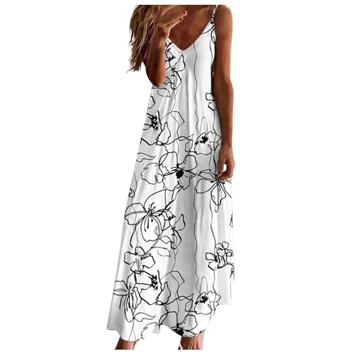 Sommerkleid Damen Lang, Maxikleid Damen Sommer Boho Strandkleid Maxi Trägerkleid V ausschnitt Armellos Blumendruck Sommerkleider Damen Leicht und Luftig Lang Blumenkleid Strandkleider Sommerkleid Damen Lang, Maxikleid Damen Sommer Boho Strandkleid Maxi Trägerkleid V ausschnitt Armellos Blumendruck Sommerkleider Damen Leicht und Luftig Lang Blumenkleid Strandkleider von Generic
