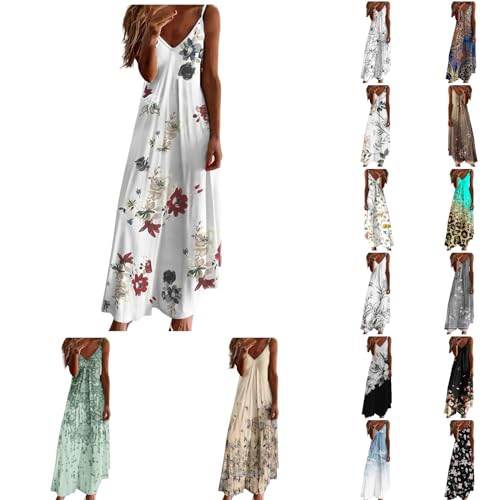 Sommerkleid Damen Lang Armellos V ausschnitt Strandkleid Trägerkleid Boho Kleid mit Blumendruck Maxikleider Sommer Damen Lange Spaghettiträgern Blumenkleid Maxi Sommerkleider Strandkleider Sommerkleid Damen Lang Armellos V ausschnitt Strandkleid Trägerkleid Boho Kleid mit Blumendruck Maxikleider Sommer Damen Lange Spaghettiträgern Blumenkleid Maxi Sommerkleider Strandkleider von Generic