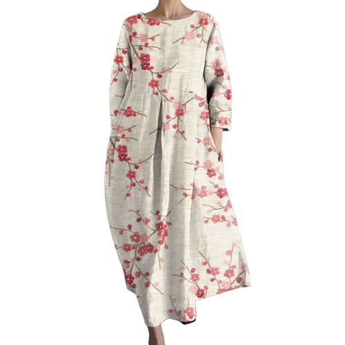 Sommerkleid Damen Lang Maxikleid Sommer Leicht und Luftig Freizeitkleid Blumendruck Lässig Locker Große Größe Elegant A Linie Plissiertes Kleid Blumenkleid Böhmisch Hohe Taille S-4XL(C Weiß,3XL) Sommerkleid Damen Lang Maxikleid Sommer Leicht und Luftig Freizeitkleid Blumendruck Lässig Locker Große Größe Elegant A Linie Plissiertes Kleid Blumenkleid Böhmisch Hohe Taille S-4XL(C Weiß,3XL) von Generic