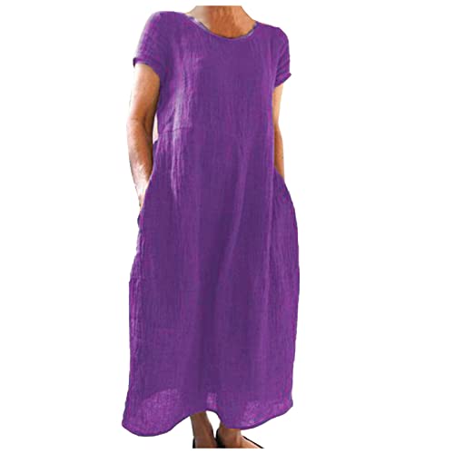 Sommerkleid Damen Leinen Kleider O-Ausschnitt Baumwollkleid Maxikleid Tunika Einfarbig Leinenkleid Knielanges Freizeitkleider A-Linien Sommerkleid Elegant Freizeitkleid Sommerkleid Sommerkleid Damen Leinen Kleider O-Ausschnitt Baumwollkleid Maxikleid Tunika Einfarbig Leinenkleid Knielanges Freizeitkleider A-Linien Sommerkleid Elegant Freizeitkleid Sommerkleid von Generic