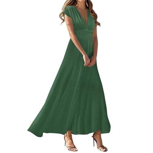 Sommerkleid Damen Maxikleid Kleid Für Hochzeit Als Gast Kleider Sommer Bademode Kaftan Kurz Bodycon Kleid Damen Jerseykleid Stillkleid Hochzeit Gestreiftes Schwarz Kurz Weiß (Grün,L) von Generic