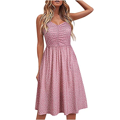 Sommerkleid Damen Spaghetti Trägerkleid Elegant Partykleid Ärmelloses Abendkleid Cocktailkleid Knielang Strandkleid Casual Prom Dress Streetwear Freizeitkleid Urlaubskleid Trendige Abschlusskleid von Generic