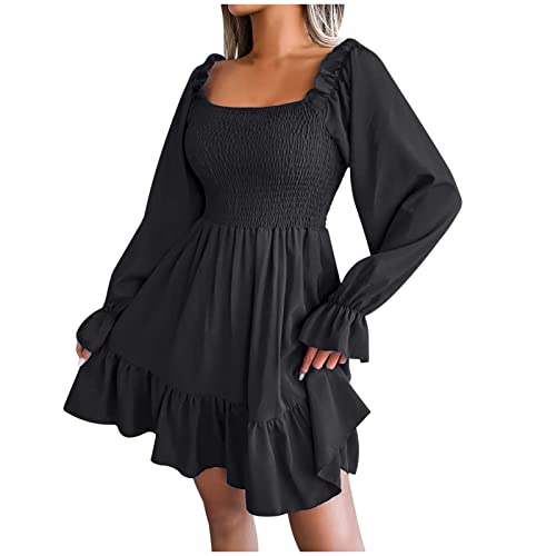 Sommerkleid Damen Strandkleid Damen Boho Kleid Damen Kleid Langarm Damen Sommer Kleider Kleid Damen Elegant Mittelalter Kleidung Damen Karneval Kostüm Damen Gothic Kleidung Damen Blusenkleid Frühling von Generic