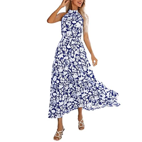 Sommerkleid Damen Strandkleid Kleid,Edle Kleider Elegant Weißes Sommerkleid Boho A-Line Swing Helle Kleider Knielang Midi Mini Sommerkleider von Generic