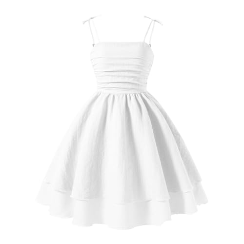 Sommerkleid Mädchen Freizeitkleider Strandkleid Teenager Lässiger Midikleid Lässig Midikleid Kurzarm Partykleid Prinzessin Kleid Kinderkleid 3-14 Jahre von Generic