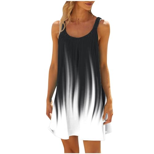 Sommerkleider Damen Ärmellos Blumen T-Shirt Strandkleid Leichte Lässige Taschen Boho Tank Kleid Frühlingsangebote von Generic