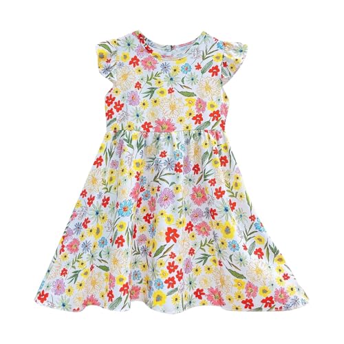 Sommerkleider Mädchen Freizeitkleider Strandkleid Teenager Knielang Kinderkleider Casual Midikleid Kurzarm Partykleid Prinzessin Kleid Kinder Mädchenkleid 3-10 Jahre von Generic