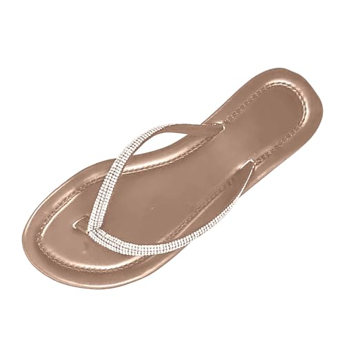 Sommersandalen Flache Flip Flops Damen Flache Zehentrenner Glitzer Strass Sandalen Pool Meer Strand Outdoor Sommerschuhe Damen Schuhe Mit Absatz Elegant Schwarz von Generic