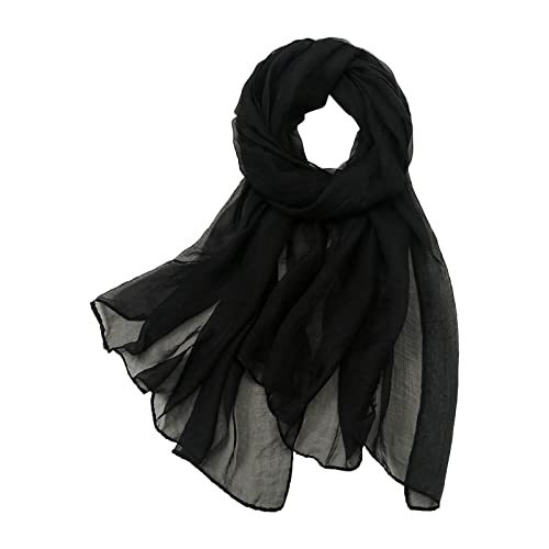 Sommerschal Damen Dünn Halstücher Seidentücher Stola Tuch Chiffon Schal Scarf Frauen Sommer Beiläufiger Bunter Mehrfarbiger Normallack Chiffon Dünner Regelmäßiger Seiden Schal Sonnenschutz Schal von Generic