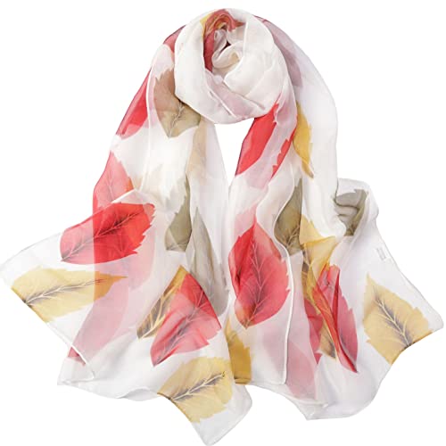 Sommerschal Stola für Frauen Damen weicher Schal wickelt Schals Lady Long Shawl Print Schal Hochzeit Schal Tuch Elegant Stola für Damen Seiden-Tuch Damen stylisches Muster Schals Bandana von Generic