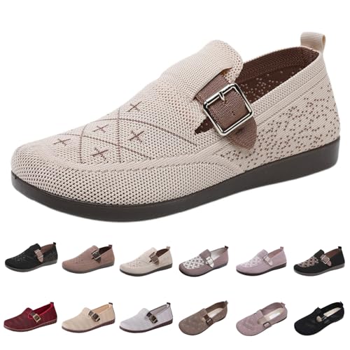 Sommerschuhe Büro Damen Walkingschuhe Mit Metall Verstellbare Flach Breite Füße Trekkingschuhe Weichen Sohlen Leichte Mesh Laufschuhe rutschfeste Mode Freizeitsandale Sommerschuhe Sommerschuhe Büro Damen Walkingschuhe Mit Metall Verstellbare Flach Breite Füße Trekkingschuhe Weichen Sohlen Leichte Mesh Laufschuhe rutschfeste Mode Freizeitsandale Sommerschuhe von Generic