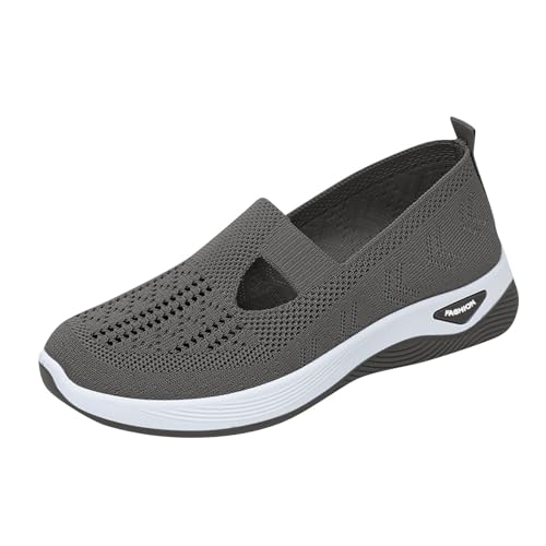 Sommerschuhe Damen Barfuss Schuhe Hausschuhe Sommer Leichte Turnschuhe Fila Schuhe Damen Keilabsatz Slipper Sommer Florax Ergonomische Sandalen Wanderschuhe Breite Füße 35.5,Dunkelgrau von Generic