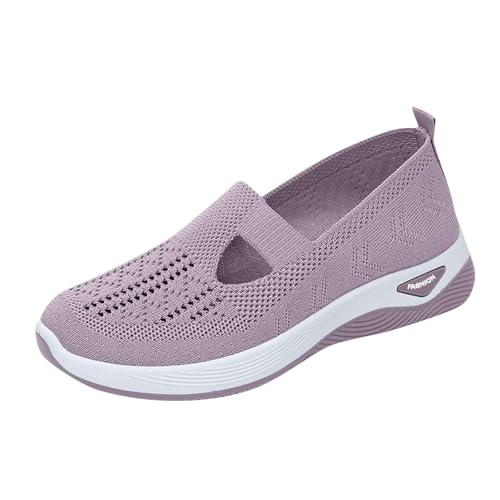 Sommerschuhe Damen Barfußschuhe Sommer Turnschuhe Schuhe Für Barfuss Sneaker Leicht Damen Schuhe Sneakers Sneaker Weiss Gummistiefel Wanderschuhe Leicht Ergonomische Bequeme 40.5,Hellviolett von Generic