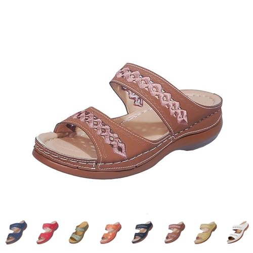 Sommerschuhe Damen Bequem Orthopädische Keilabsatz Slides Sandalen Elegante Sommer Peep Toe Hausschuhe Plattform Slipper mit Absatz Schlappen Pantoletten Freizeit Strandschuhe Bohemian Sommerschuhe Damen Bequem Orthopädische Keilabsatz Slides Sandalen Elegante Sommer Peep Toe Hausschuhe Plattform Slipper mit Absatz Schlappen Pantoletten Freizeit Strandschuhe Bohemian von Generic