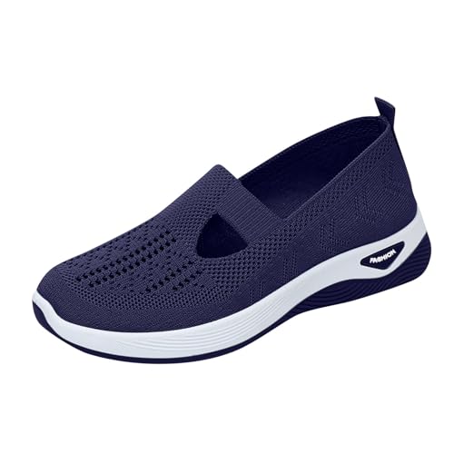 Sommerschuhe Damen Schuhe Sneaker Sommer Bequem Laufschuhe Hallux Valgus Damen Sneaker Weiss Sandalen Geschlossen Barfuß Schuhe Weite K Barfußschuhe Sommer Zehenschuhe 36,Marine von Generic