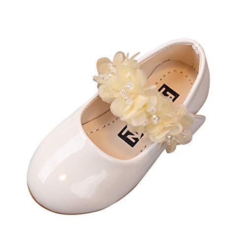 Sommerschuhe Kinder Beiläufige Blumenschuhe Mädchen Kinder Prinzessin Sommer solide Sandalen Soled weiche Baby Schuhe Schuhe Kinder Baby (White, 22.5 Toddler) von Generic