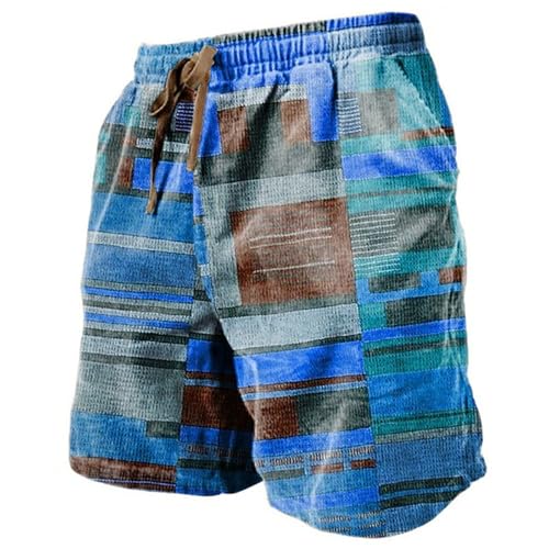 Sommershorts Herren Leicht Weich Bequem, Strandhose Herren Kurz Bunt Herrenshorts Weich Bequem Strandhose Druck Bermuda Shorts Mit Kordelzug Kurze Hosen Mit Taschen Heimhose Loose Fit Shorts von Generic