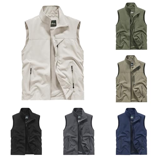 Sommerweste Herren Leicht Outdoor Weste Sommer Anglerweste Ohne Ärmel Jagdweste Camping Arbeitsweste Atmungsaktiv Sport Multifunktionsweste Dünne Softshelljacke mit Multi Taschen Sommerweste Herren Leicht Outdoor Weste Sommer Anglerweste Ohne Ärmel Jagdweste Camping Arbeitsweste Atmungsaktiv Sport Multifunktionsweste Dünne Softshelljacke mit Multi Taschen von Generic