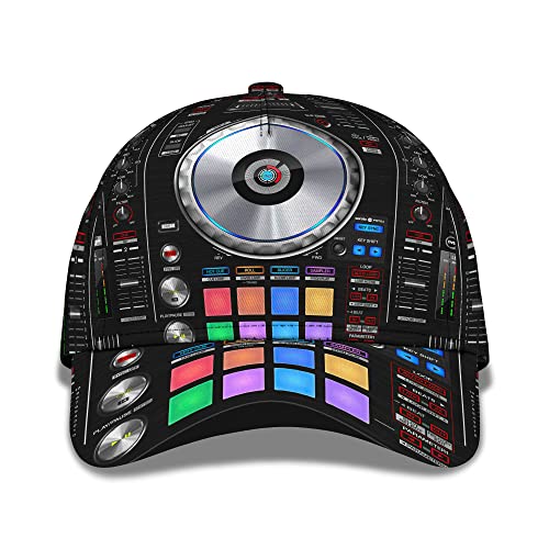 Sonnenblende Mütze Music Pioneer Dj-Mütze Mit 3D-Druck, Musikalisches Thema Für Musik-Player Trucker Baseballcap Snapbacks Baseballmütze Sonnenschutz Baseball Mütze Für Golf, Reisen, Running von Generic