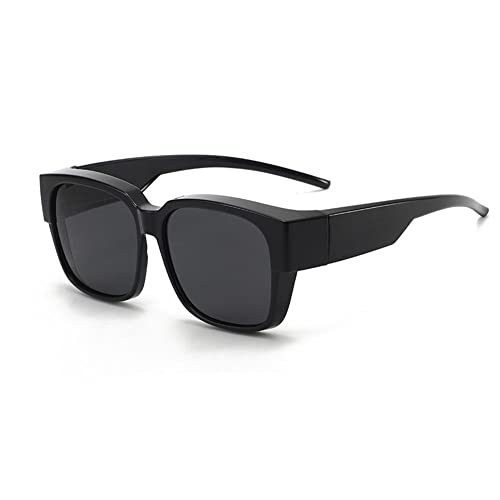 Sonnenbrille für Überbrille, polarisiert, übergroß, quadratisch, UV400, für Fahren, Schwarz Schutz von generic