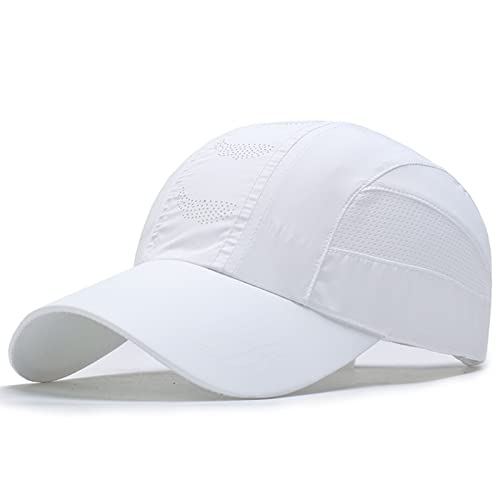 Sonnenschutz Baseballkappe Für Outdoor Running Tennis Reisen Herren Baseball Cap Damen Baseball Cap Herren Cap Unisex Sonnenschutz Baseballkappe Baumwolle Mütze Atmungsaktiv für (White, One Size) von Generic