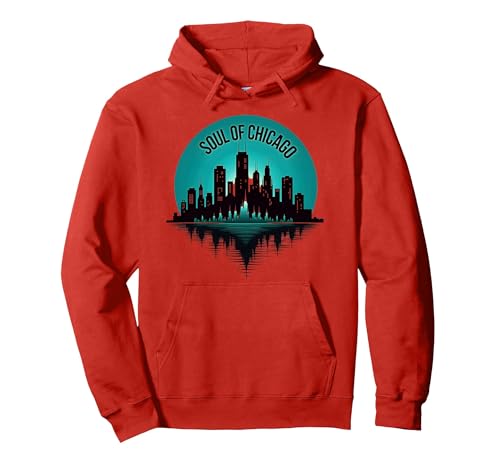 Soul of Chicago House Music Herren Graphic Top Pullover Hoodie, Unisex für Erwachsene, Rot, L von Generic