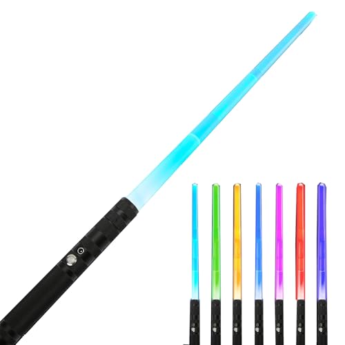 Sound, Lichtschwert Kinder beleuchtet mit 7 Farben Lichtschwerter beleuchtbar Saber (Schwarz) von Generic