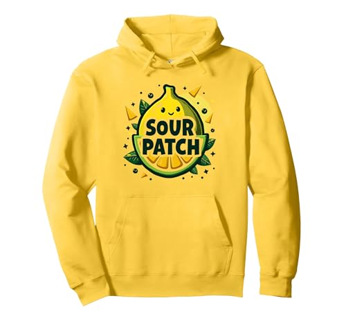 Sour Patch Lemon Kawaii Fruchtgrafik Pullover Hoodie, Unisex für Erwachsene, Gelb, XL von Generic