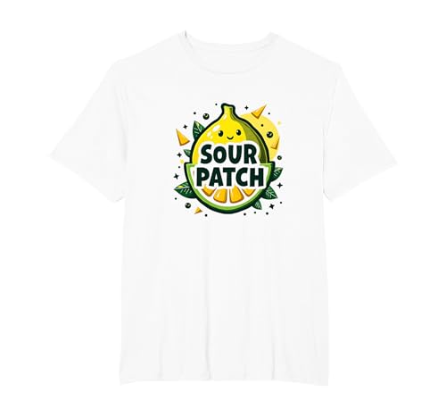 Sour Patch Lemon Kawaii Fruchtgrafik T-Shirt, Herren Große Größen, Weiß, 4X Tall von Generic