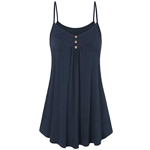 Spaghetti Top Damen Sommer Tops für Damen Elegant Trägertop Tanktops Blusentops Große Größen Schwarz Sommertop Ärmellos Tanktop Locker Pink Grün Damentops Einfarbig von Generic