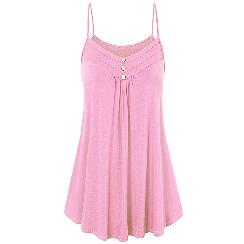 Spaghetti Top Damen Sommer Tops für Damen Elegant Trägertop Tanktops Blusentops Große Größen Schwarz Sommertop Ärmellos Tanktop Locker Pink Grün Damentops Einfarbig von Generic
