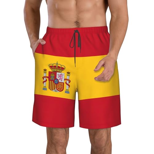 Spanische Flagge Herren Strandshorts Sommer Surf Schwimmhose Lässige Sporthose XXL von Generic