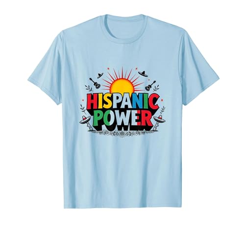 Spanisches Erbe Monat Hispanic Power Celebration T-Shirt, Herren, Himmelblau, L von Generic