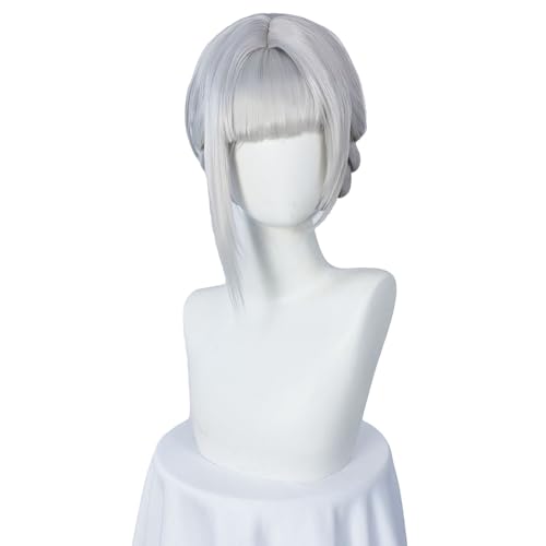 Spiel Cosplay Perücke Für Sanhua Silber Grau Hitzebeständig Synthetisches Haar Mit Zöpfen Für Halloween Weihnachten Party von Generic