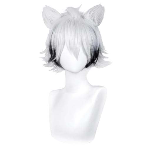 Spiel Cosplay Perücke Für Von Lycaon Hitzebeständig Synthetisch Schwarz Mix Weißes Haar Perücken Mit Knall Halloween Party von Generic