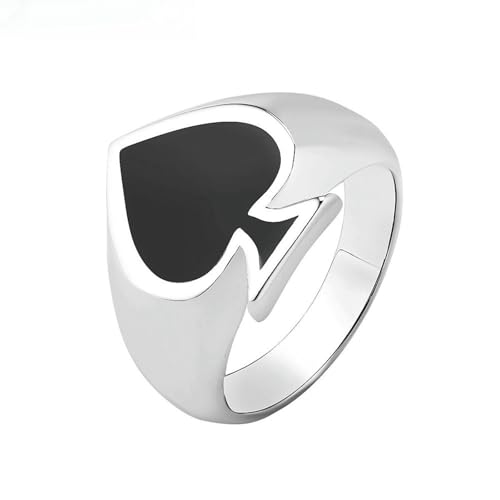 Spielkarte Pik Design Herren Titan Stahl Ring Unikat Modeschmuck Minimalistisch Trendy Accessoire Spielkarte Pik Design Herren Titan Stahl Ring Unikat Modeschmuck Minimalistisch Trendy Accessoire von Generic