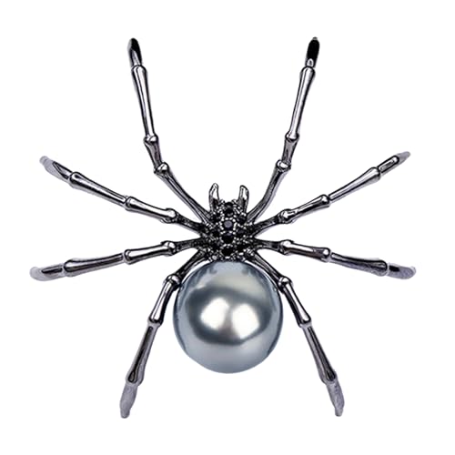 Spinnen-Brosche – Zinklegierung schwarze Spinnennadeln und Broschen | Rucksäcke ästhetische Brosche | Spinnen-Brosche realistische Spinnen-Brosche Goth Zubehör Pins Metall Strass Details für von Generic