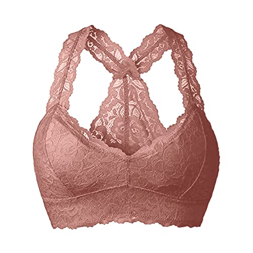 Spitze Bustier Damen Gepolstert Bralette Damen Trägerlos Sexy Push-Up Sport BH Ohne Bügel Große Größen Klassische Bequem Stretch Bra Running Bra für Fitness Yoga von Generic