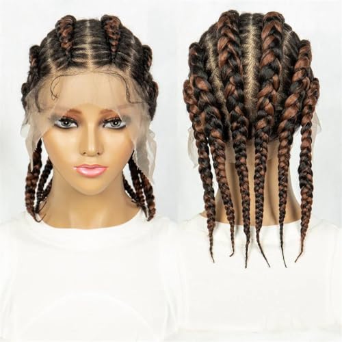 Spitze Cornrow Box Geflochtene Perücke Synthetische Spitze Front Perücken Für Frauen Zöpfe Perücke Mit Baby Haar Flechten Perücken von Generic